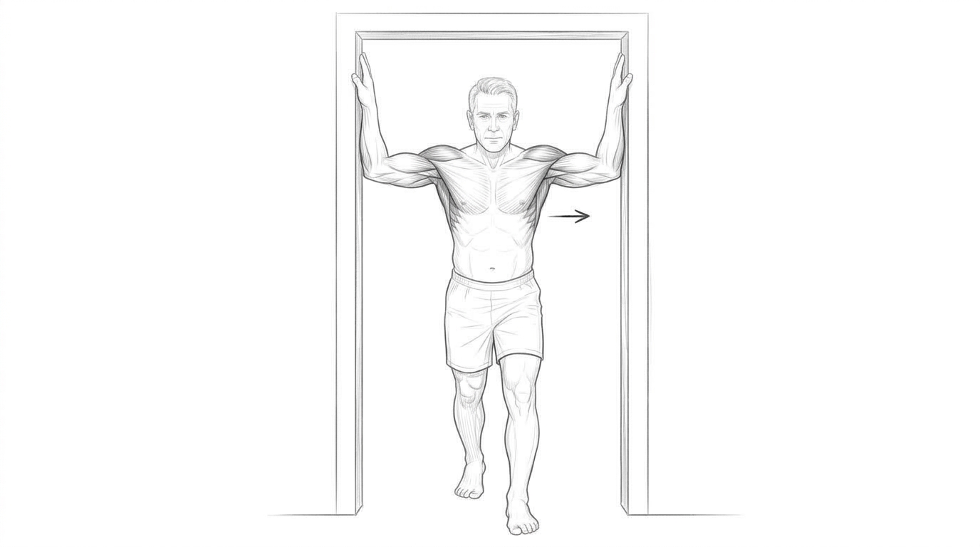 Door-frame T-spine + pec stretch