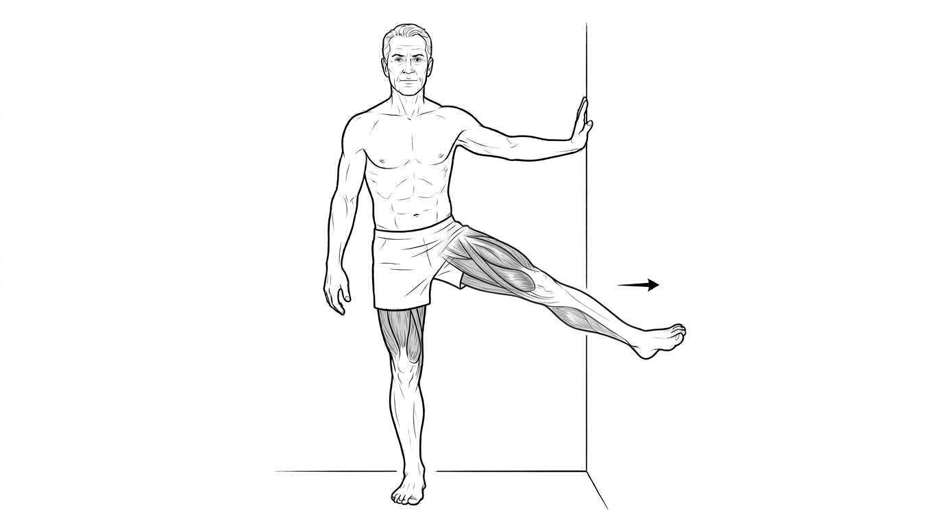 Standing single-leg side raise (bodyweight)